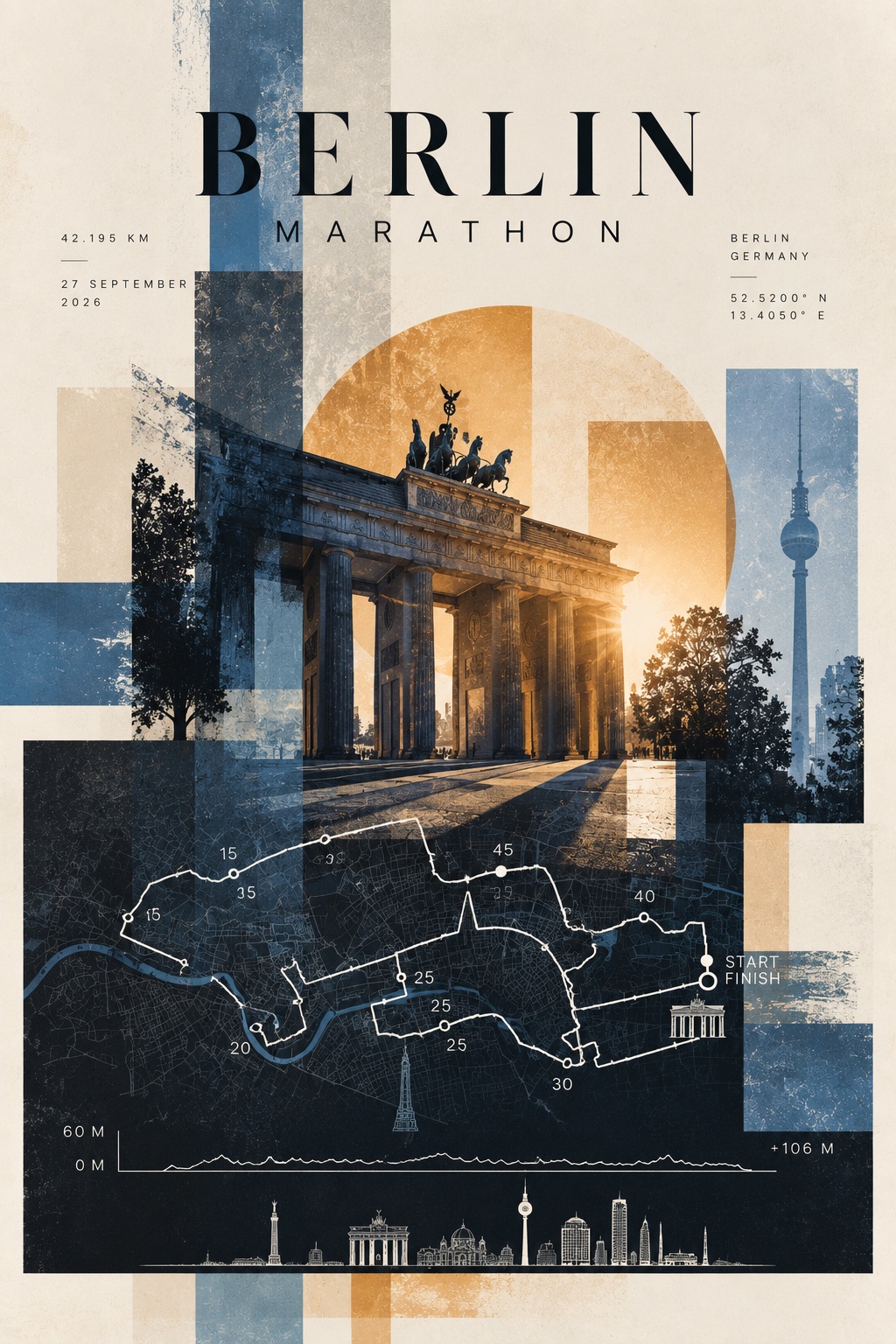 PostFinish-poster voor BMW Berlin-Marathon