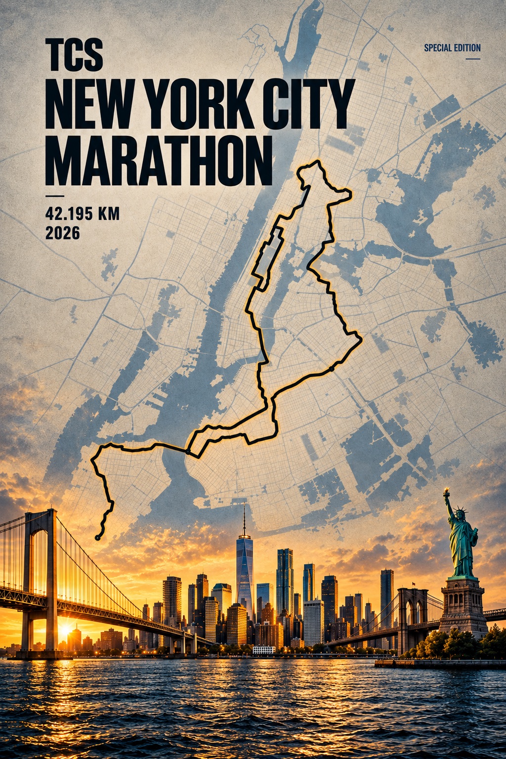 Aangeleverde New York-marathonposter