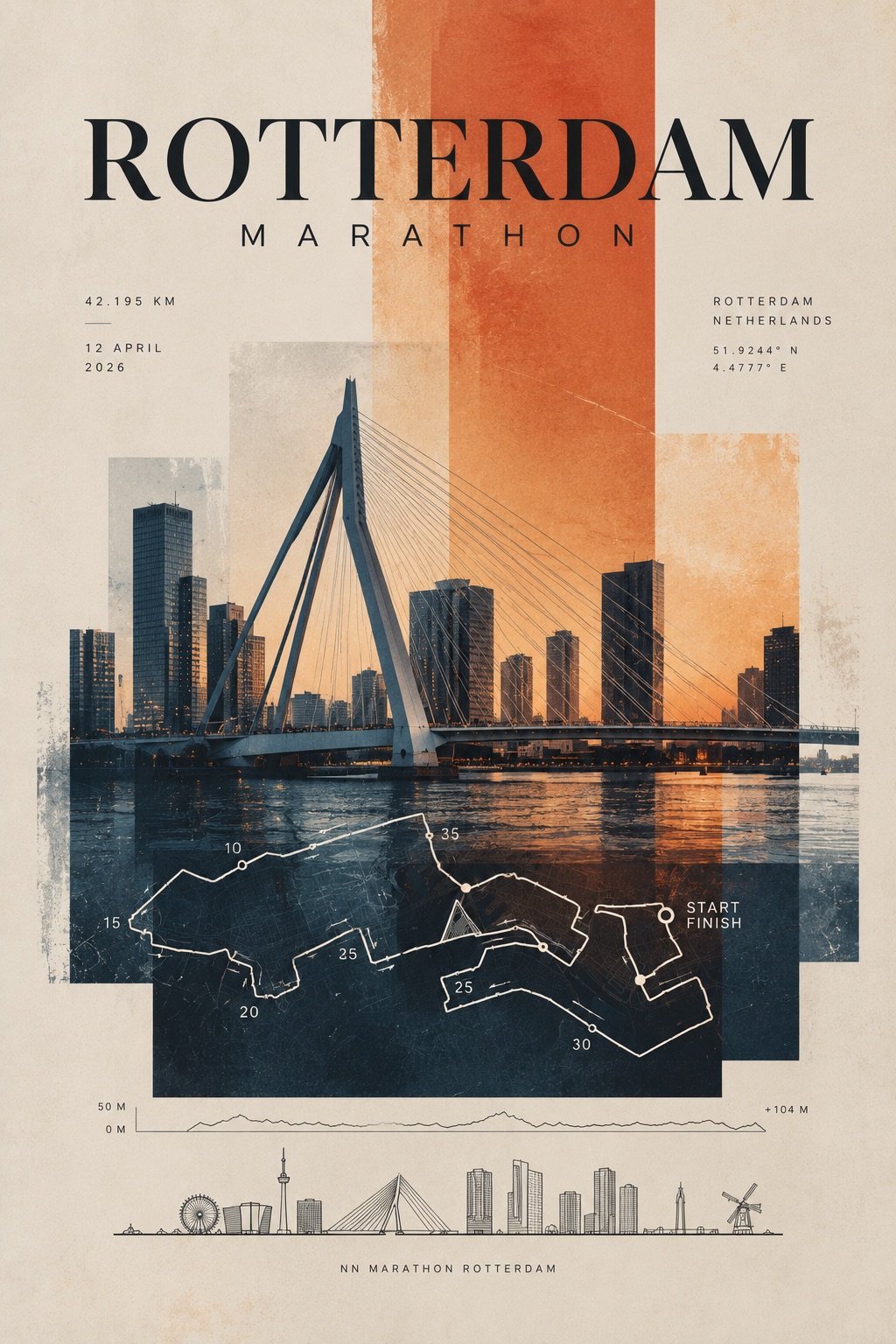 Aangeleverde Rotterdam-marathonposter