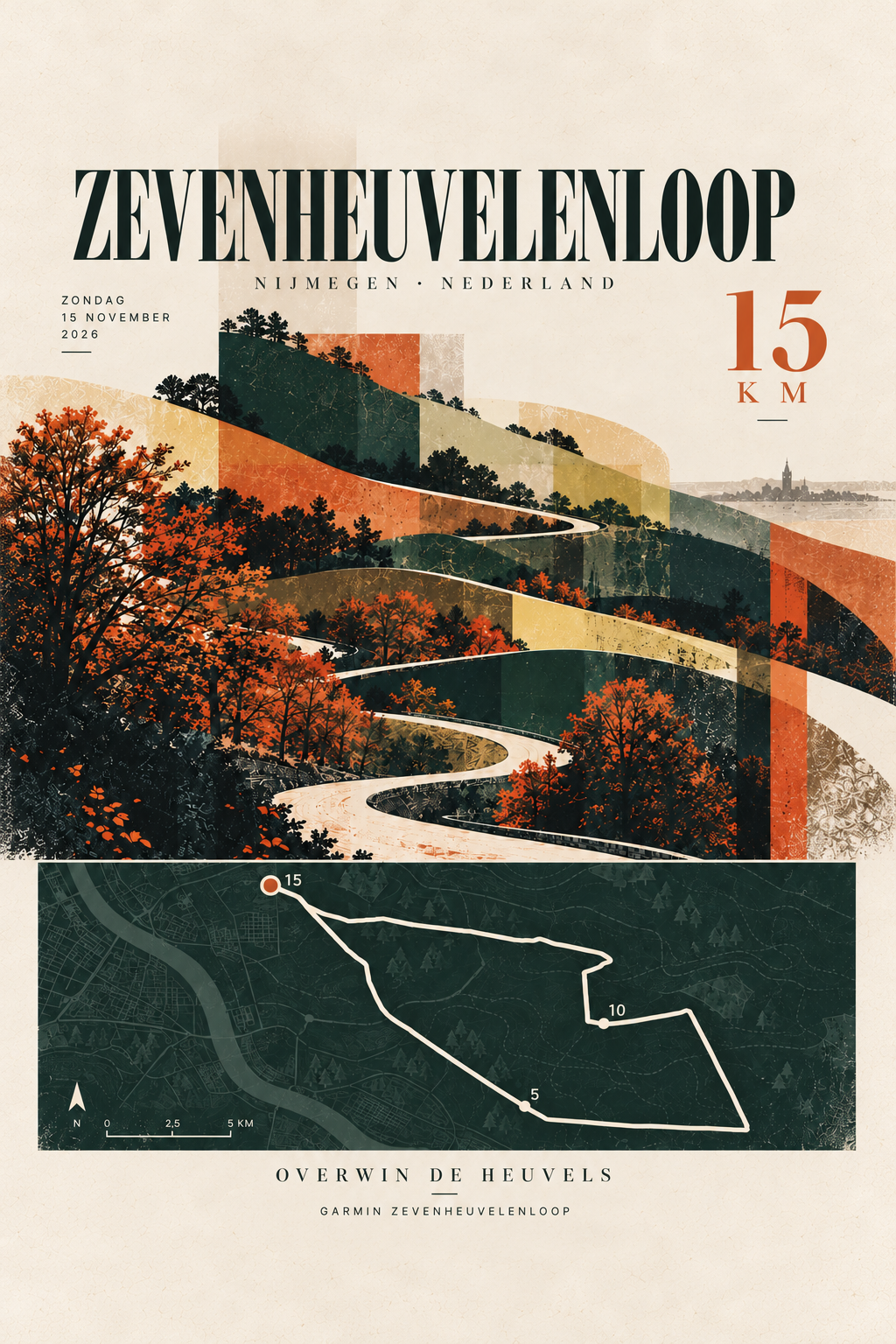 PostFinish-poster voor Zevenheuvelenloop 2026